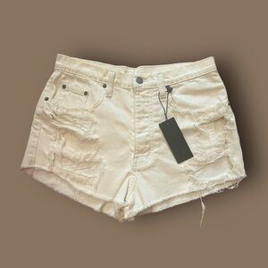 Carmar White Distressed Denim High Rise Shorts 🌱